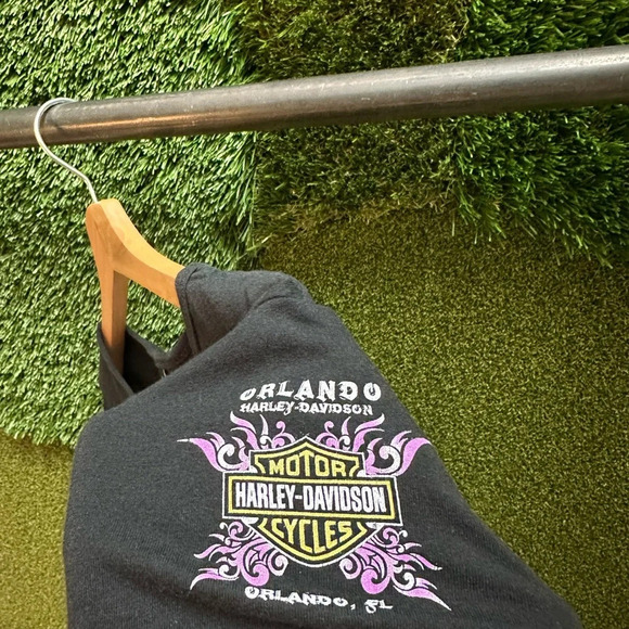 Vintage Harley Davidson Bedazzled Logo T-shirt Small - Picture 5 of 5